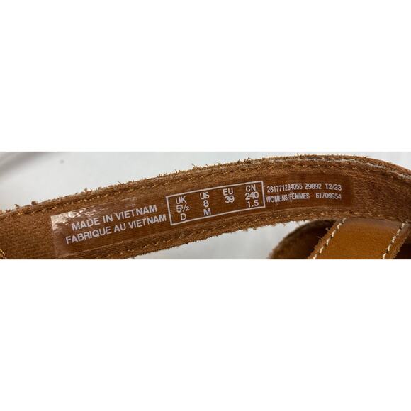 Clarks Collection Women's Comfort Fisherman Sandals Tan Leather Size 8  L:9.5" - Picture 2 of 14